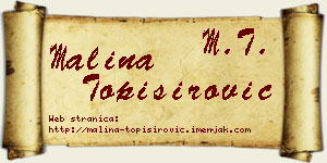 Malina Topisirović vizit kartica